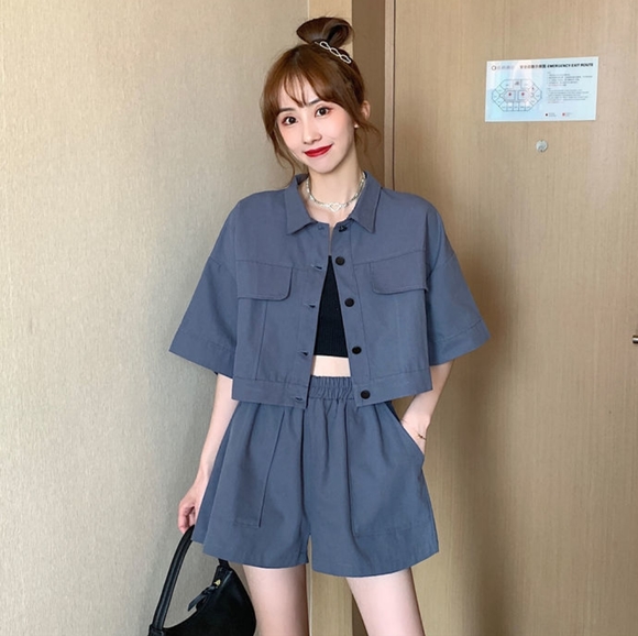 Blue shorts short sleeve shirt set - Picture 7 of 11